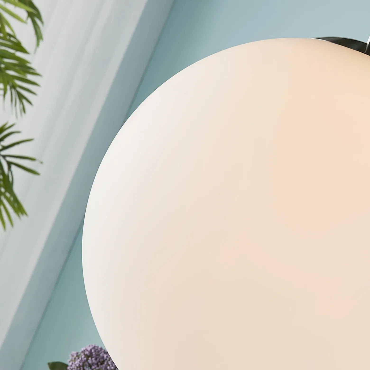 Lámpara colgante Lindby Marike, Ø 40 cm, blanca, cristal, globo, E27