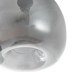 Lámpara colgante Lindby Marla, 6 luces, cristal, gris humo