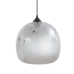 Lámpara colgante Lindby Marla, 7 luces, cristal, gris ahumado, 128cm