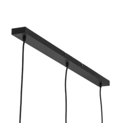 Lámpara colgante Lindby Marla, 3 luces, cristal, gris ahumado, 102cm