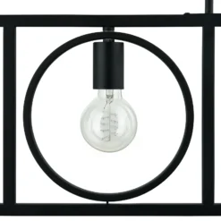 Lámpara colgante Lindby Mateja, negra, metal, 112 cm, 4 luces.