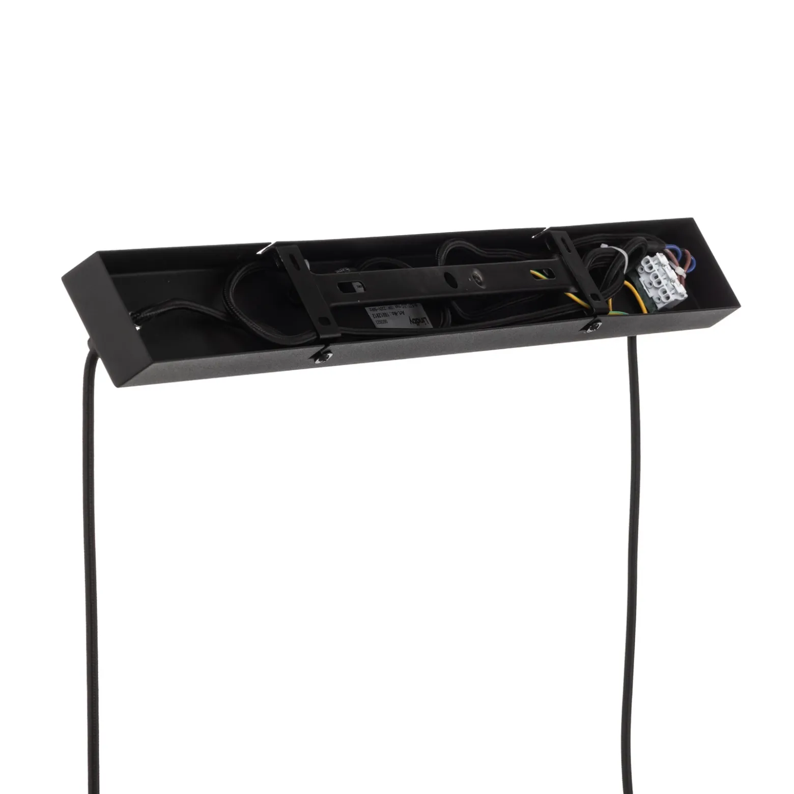 Lámpara colgante Lindby Mateja, negra, metal, 112 cm, 4 luces.