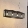 Lámpara colgante Lindby Mizgin con rejilla de 4 luces