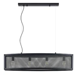 Lámpara colgante Lindby Mizgin con rejilla de 4 luces
