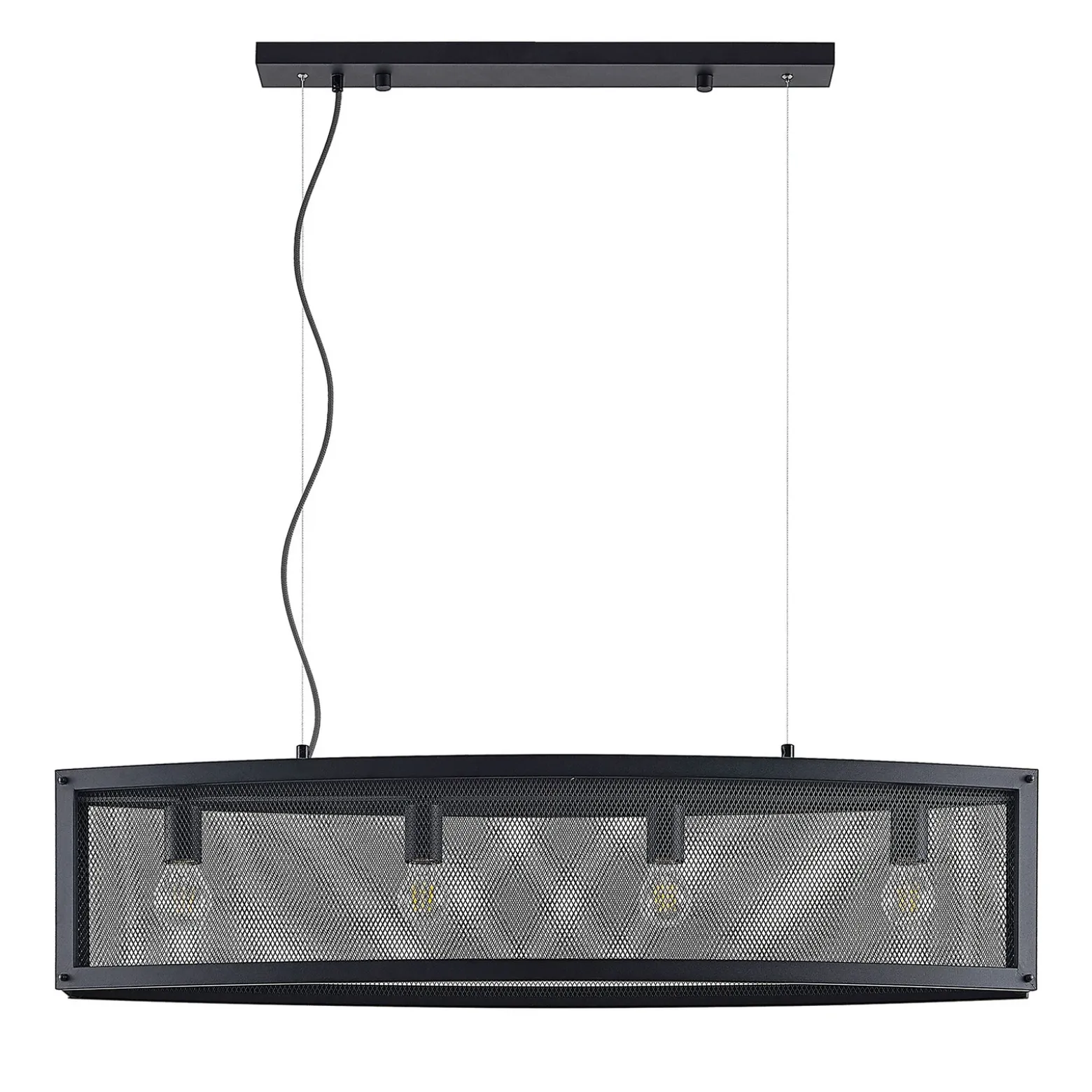 Lámpara colgante Lindby Mizgin con rejilla de 4 luces