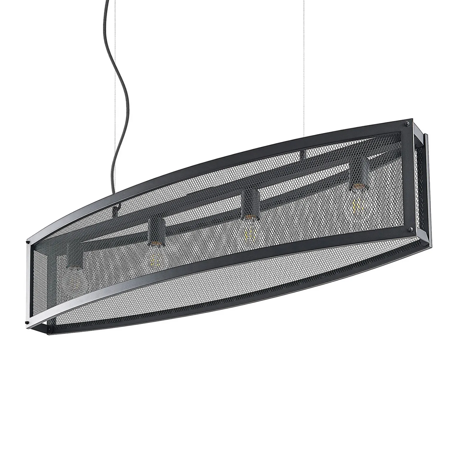 Lámpara colgante Lindby Mizgin con rejilla de 4 luces