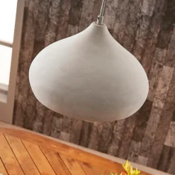 Lámpara colgante Lindby Morton, Ø 29 cm, gris, hormigón, E27