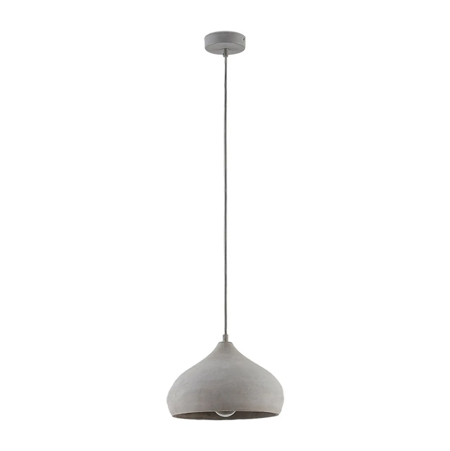 Lámpara colgante Lindby Morton, Ø 29 cm, gris, hormigón, E27