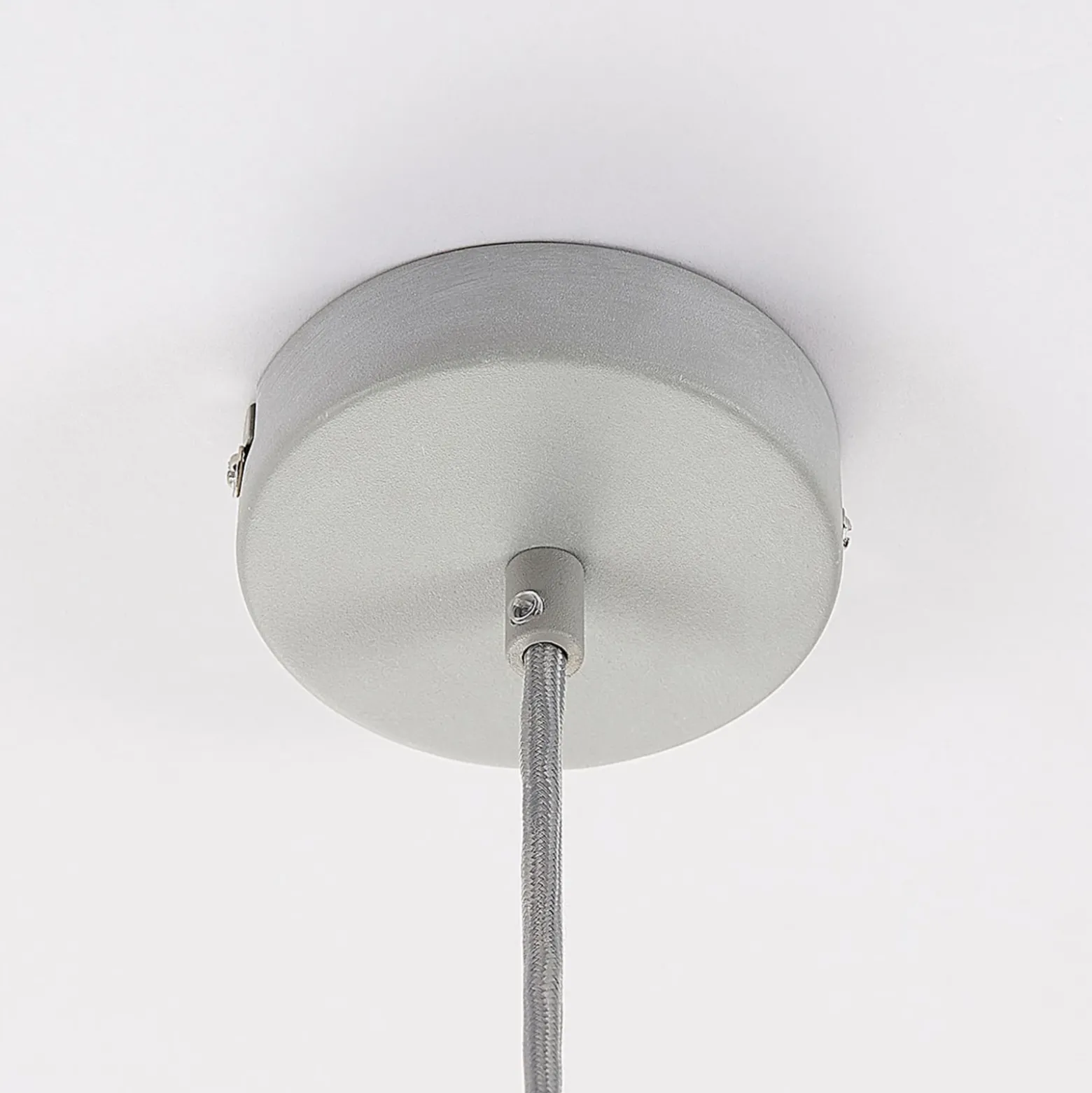 Lámpara colgante Lindby Morton, Ø 29 cm, gris, hormigón, E27