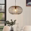 Lámpara colgante Lindby Nahele, marrón, metal, Ø 40 cm, E27