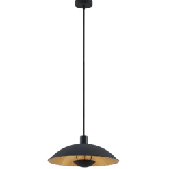 Lámpara colgante Lindby Narisara, Ø 40 cm, E27, negro-oro