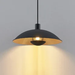 Lámpara colgante Lindby Narisara, Ø 40 cm, E27, negro-oro