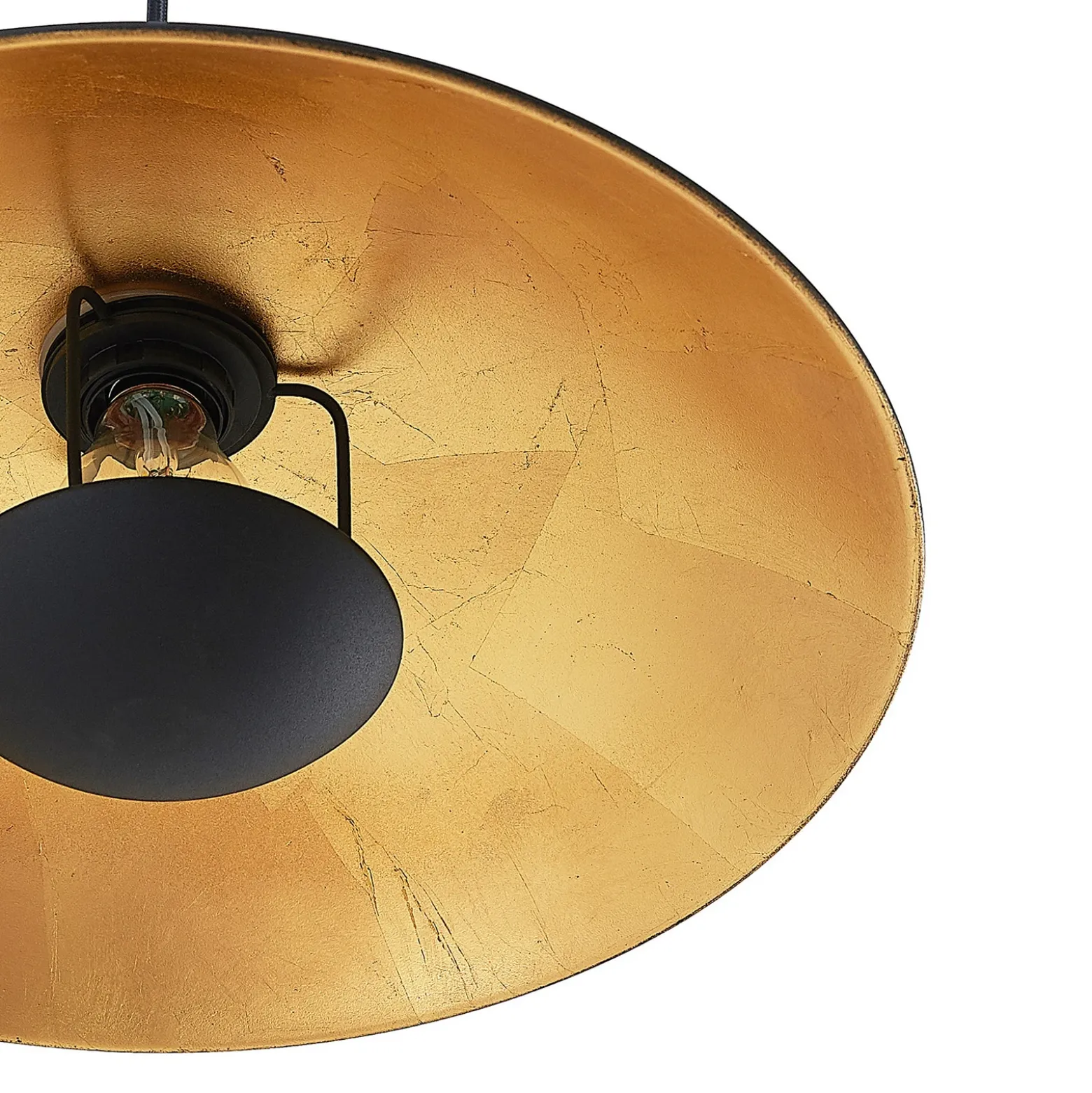 Lámpara colgante Lindby Narisara, Ø 40 cm, E27, negro-oro