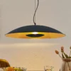 Lámpara colgante Lindby Narisara, Ø 80 cm, E27, negro-oro