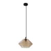 Lámpara colgante Lindby Orliana, Ø 35 cm, ámbar, cristal