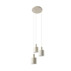 Lámpara colgante Lindby Ovelia, beige, 3 luces, metal, E27