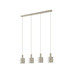 Lámpara colgante Lindby Ovelia, beige, 4 luces, metal, E27