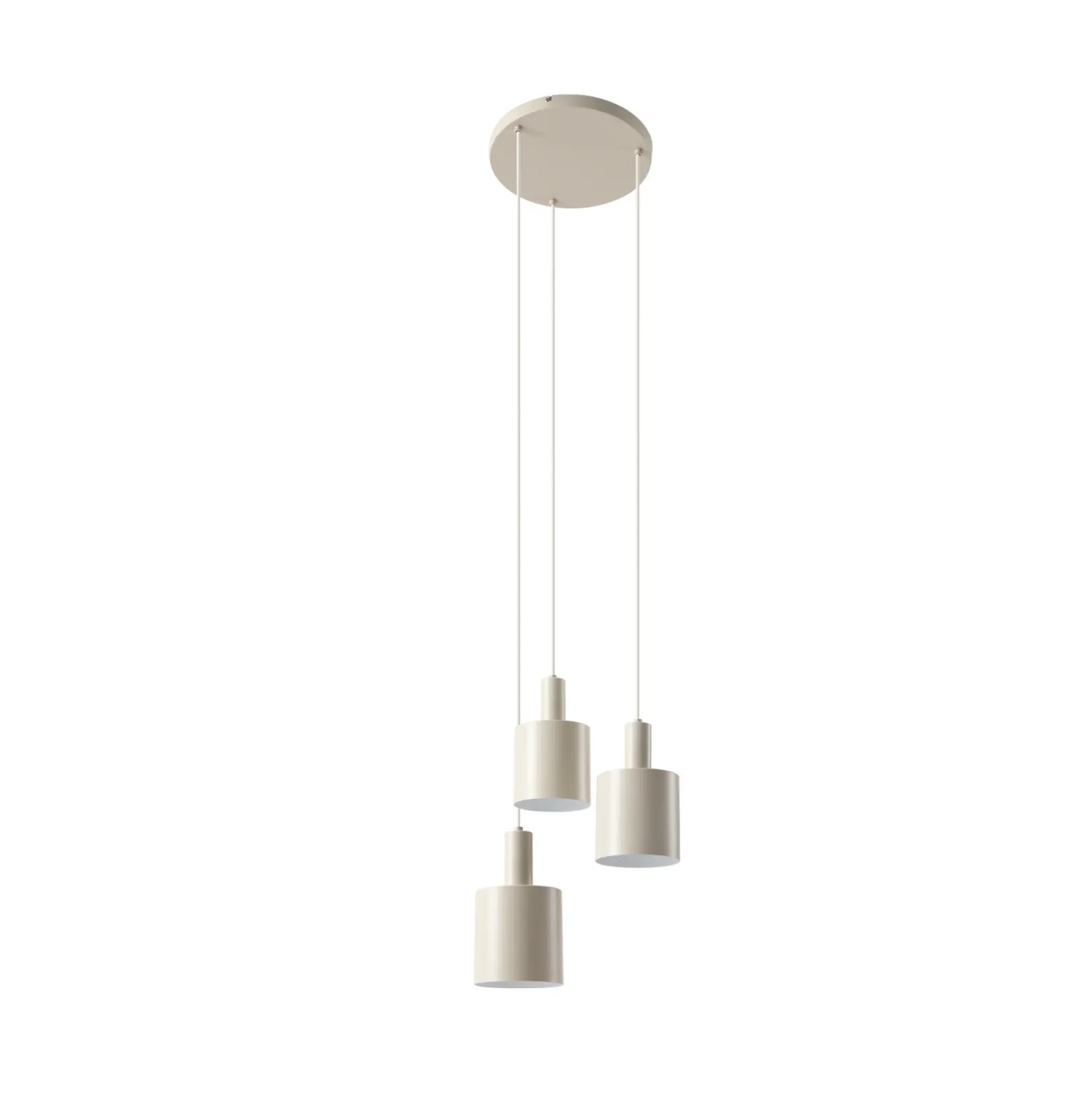 Lámpara colgante Lindby Ovelia, beige, 3 luces, metal, E27