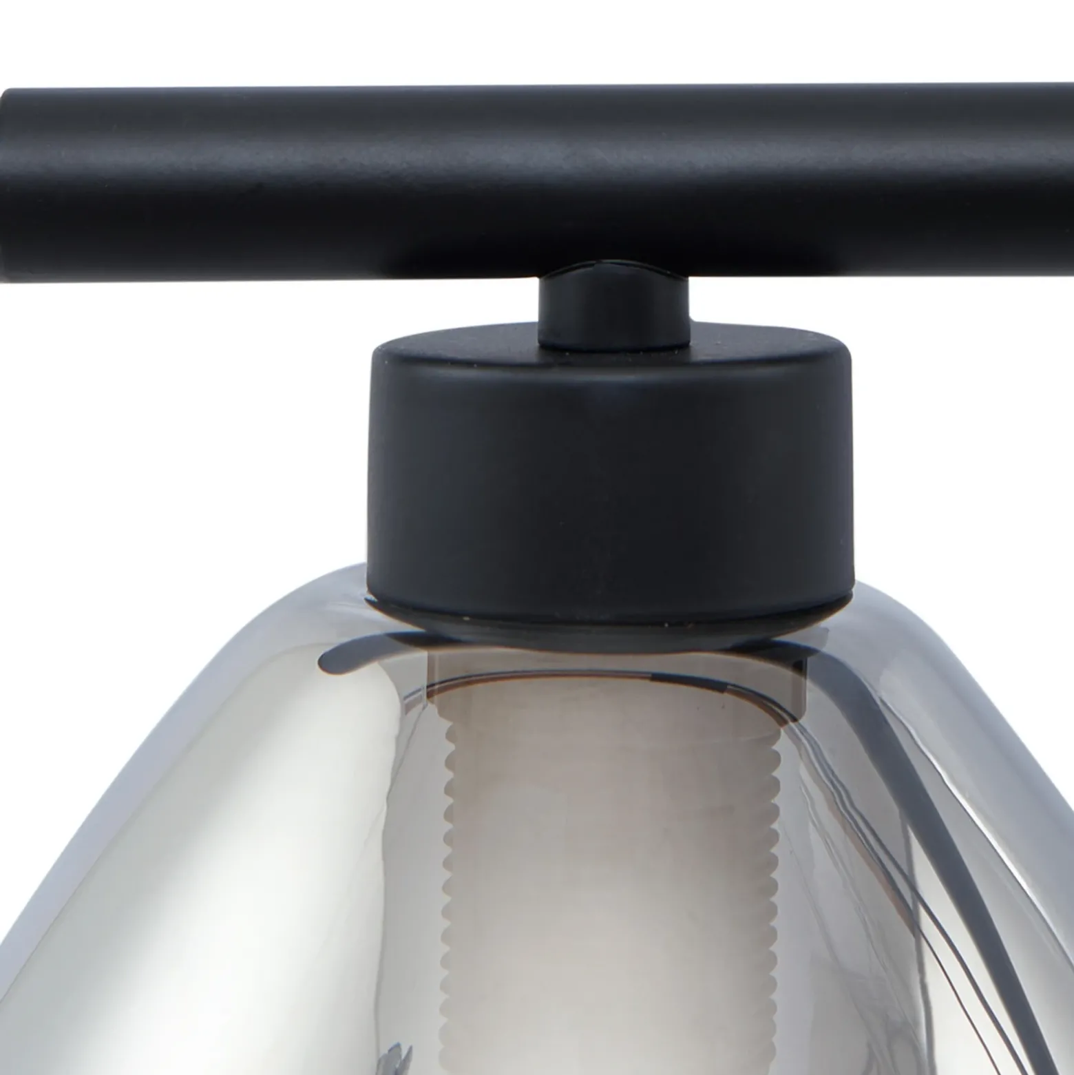 Lámpara colgante Lindby Pendgante, negra, cristal, longitud 75 cm