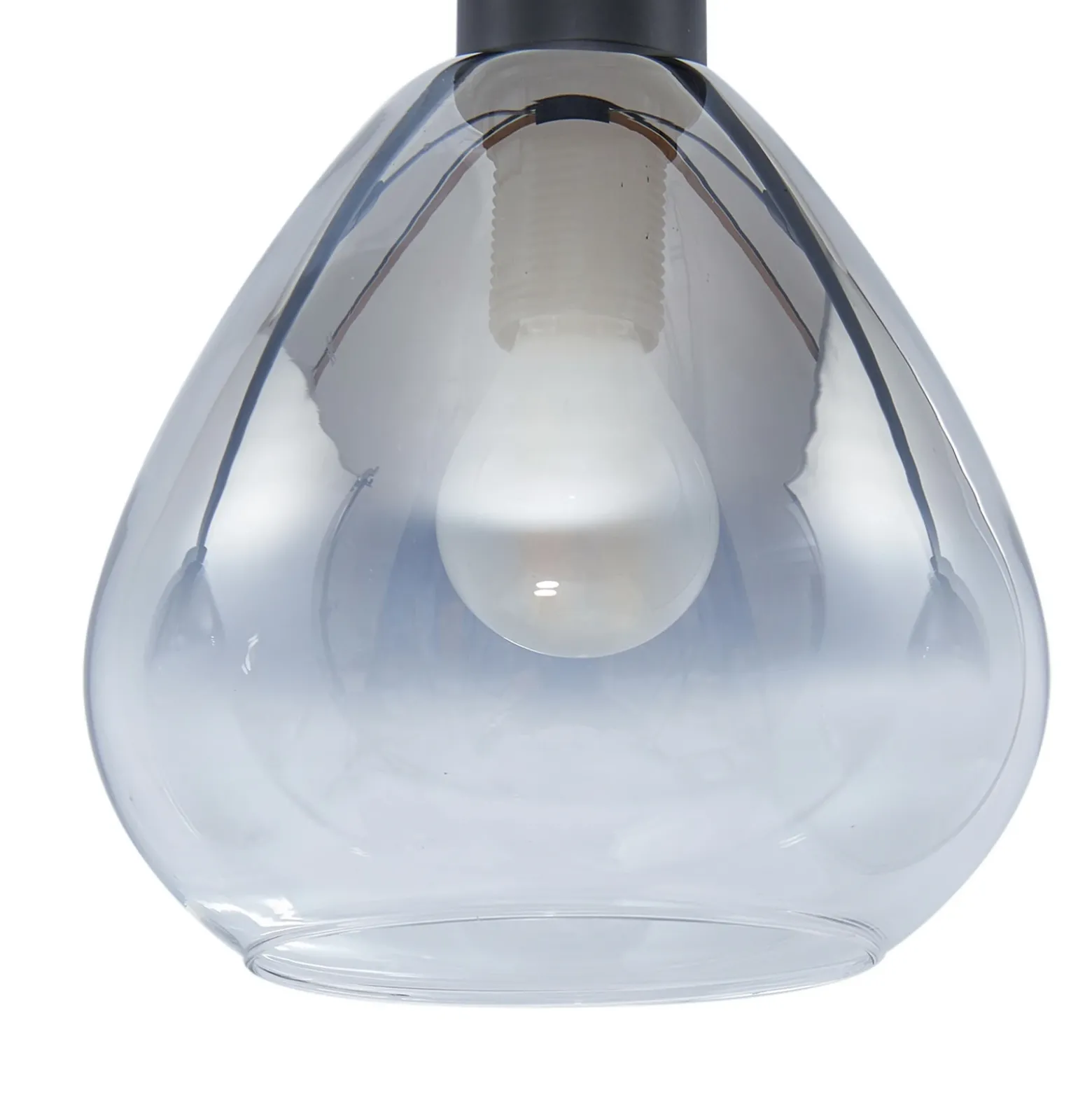 Lámpara colgante Lindby Pendgante, negra, cristal, longitud 75 cm