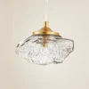 Lámpara colgante Lindby Piatra, humo/latón, cristal, Ø 16 cm, G9