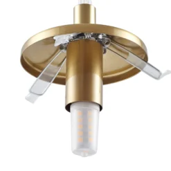 Lámpara colgante Lindby Piatra, humo/latón, cristal, Ø 16 cm, G9