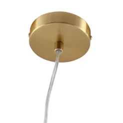 Lámpara colgante Lindby Piatra, ámbar/latón, cristal, Ø 16 cm, G9