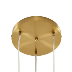 Lámpara colgante Lindby Piatra, Ø 25 cm, 3 luces, ópalo/latón, cristal