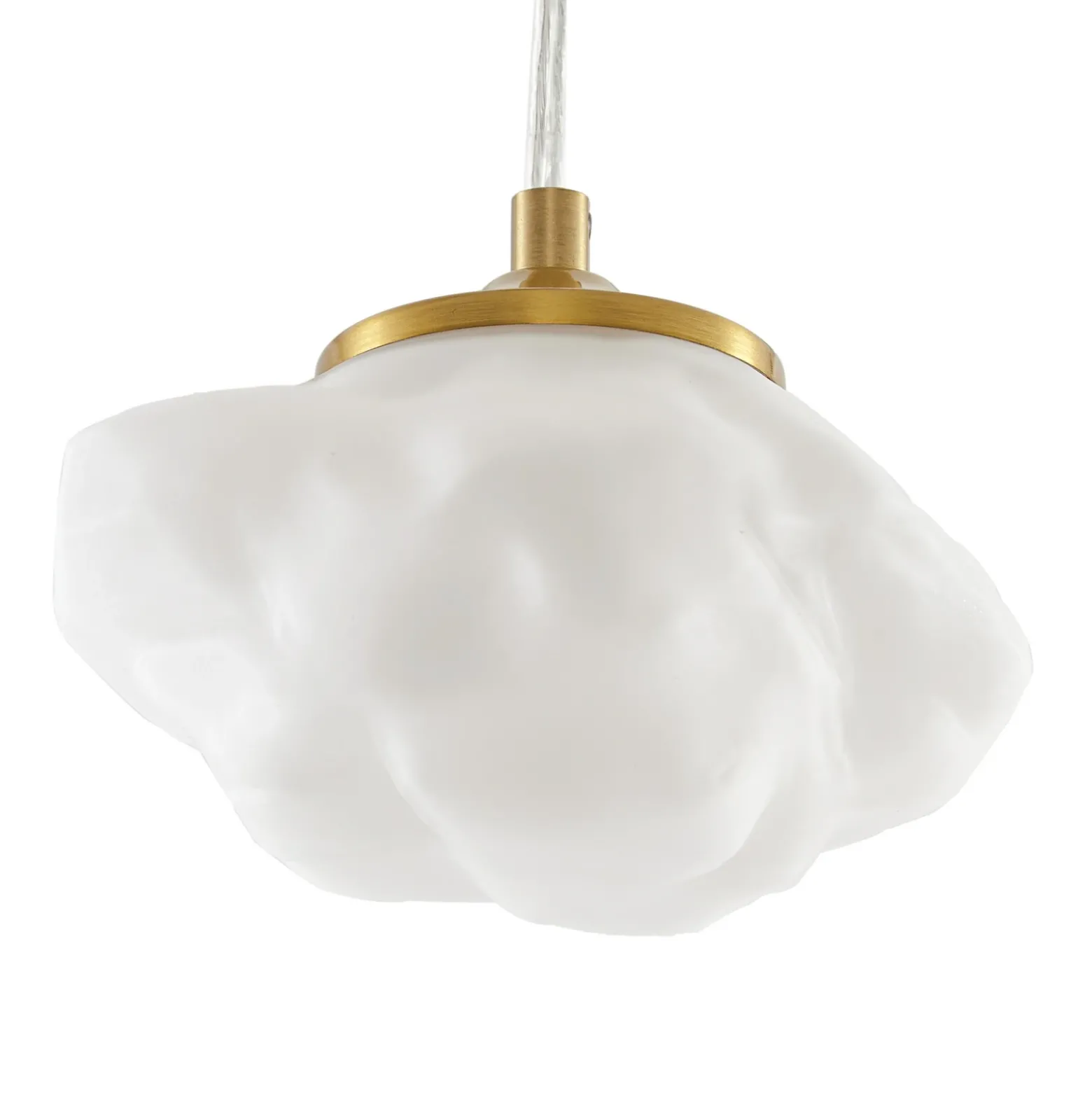Lámpara colgante Lindby Piatra, Ø 25 cm, 3 luces, ópalo/latón, cristal
