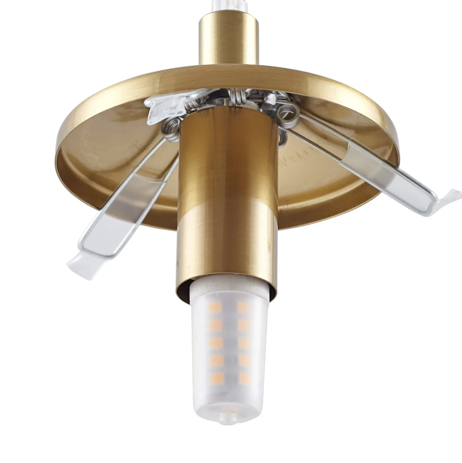 Lámpara colgante Lindby Piatra, humo/latón, cristal, Ø 16 cm, G9