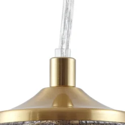 Lámpara colgante Lindby Piatra, humo/latón, cristal, Ø 16 cm, G9