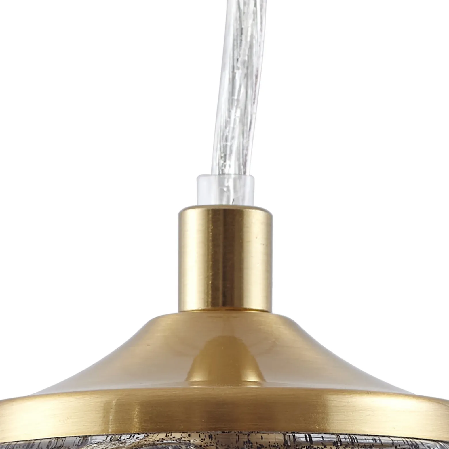Lámpara colgante Lindby Piatra, humo/latón, cristal, Ø 16 cm, G9