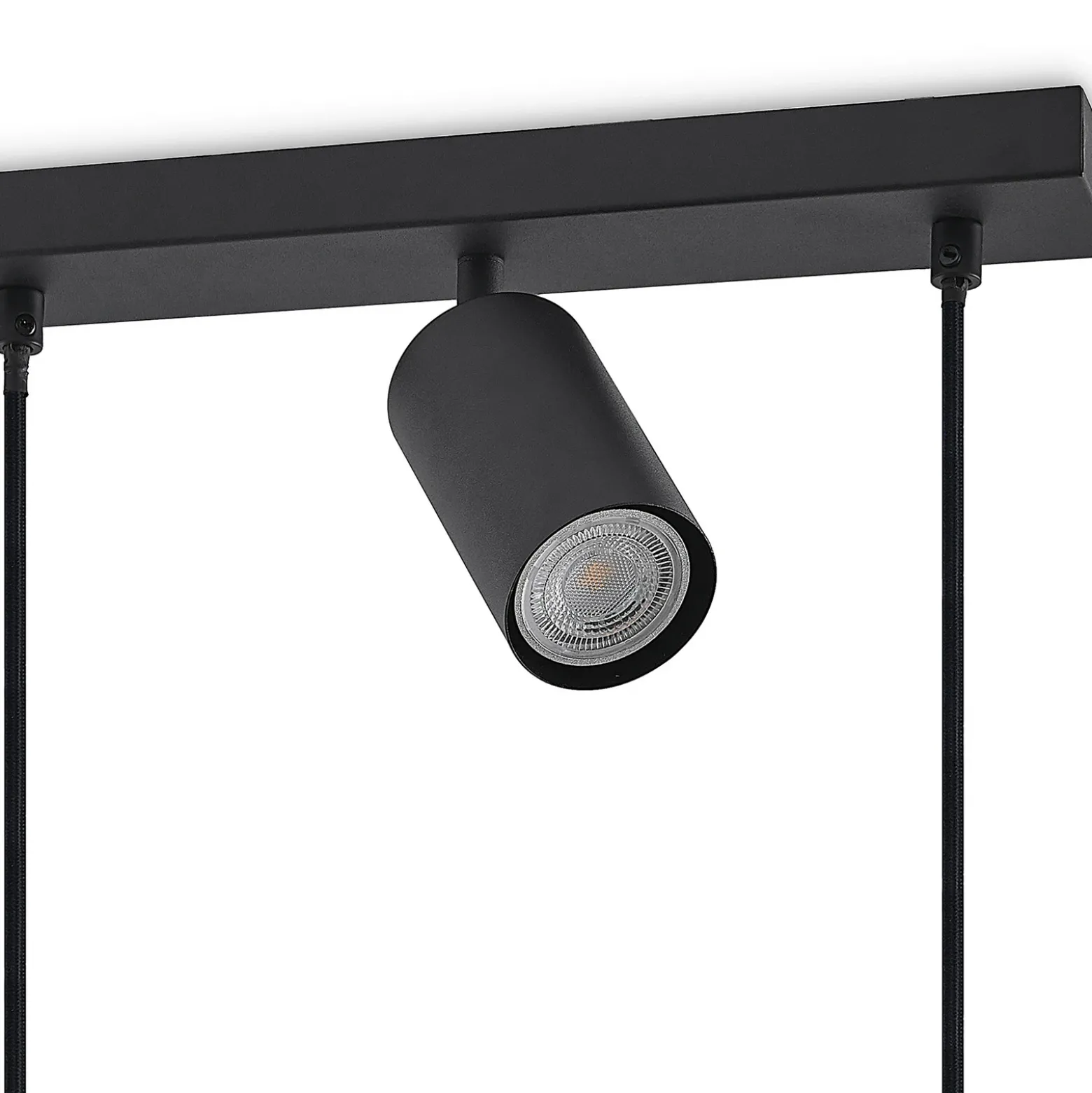 Lámpara colgante Lindby Sanad, 116 cm, 9 luces, negro, GU10
