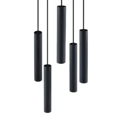 Lámpara colgante Lindby Sanad, Ø 40 cm, 5 luces, negro, GU10