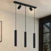 Lámpara colgante Lindby Sanad, 70 cm, 5 luces, negro, GU10