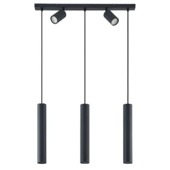 Lámpara colgante Lindby Sanad, 70 cm, 5 luces, negro, GU10