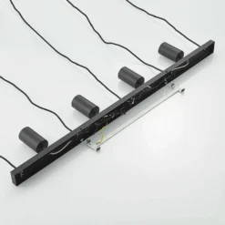 Lámpara colgante Lindby Sanad, 116 cm, 9 luces, negro, GU10