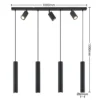 Lámpara colgante Lindby Sanad, 100 cm, 7 luces, negro, GU10