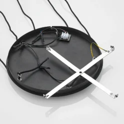 Lámpara colgante Lindby Sanad, Ø 40 cm, 5 luces, negro, GU10