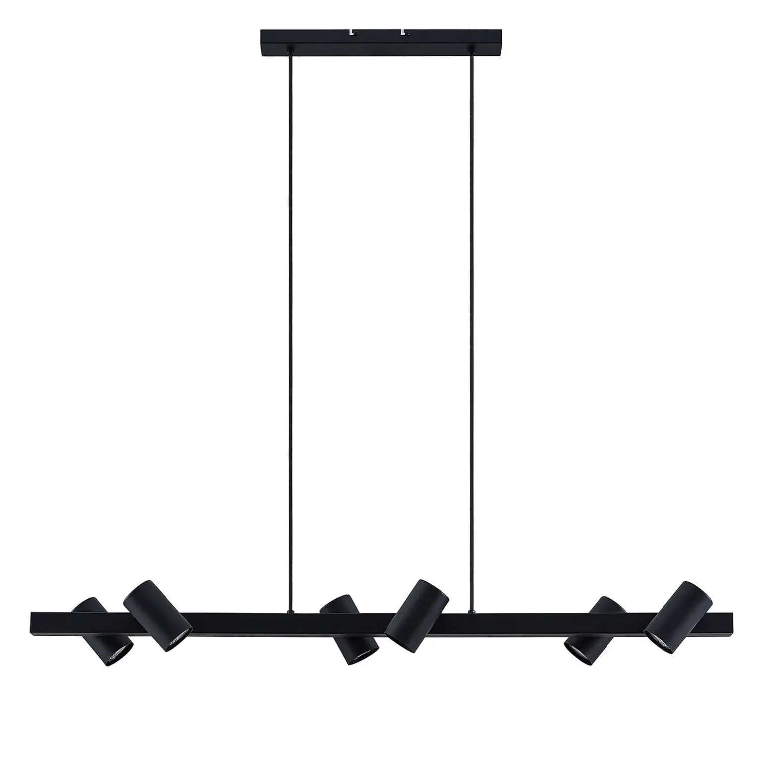 Lámpara colgante Lindby Savoli, 116 cm, negra, 6 luces, acero
