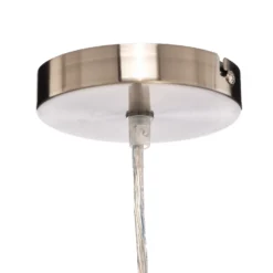 Lámpara colgante Lindby Sebatin, Ø 50 cm, blanca, tela, E27