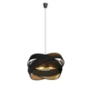 Lámpara colgante Lindby Simaria, negra, de tela, Ø 60 cm, E27