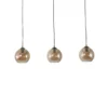Lámpara colgante Lindby Sofian, ámbar, cristal, 100 cm, 3 luces.