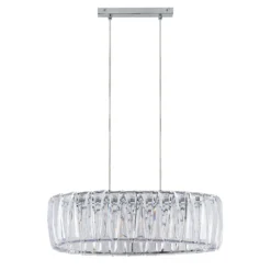 Lámpara colgante Lindby Sofia, 68 cm, 3 luces, E14, cromo/claro
