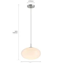 Lámpara colgante Lindby Sonika, Ø 40 cm, color níquel, cristal, E27