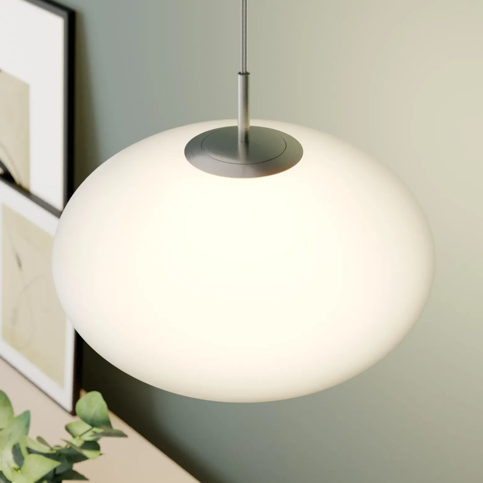Lámpara colgante Lindby Sonika, Ø 40 cm, color níquel, cristal, E27