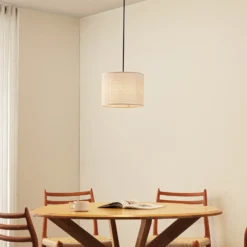 Lámpara colgante Lindby Soula, Ø 26 cm, beige, plástico, E27