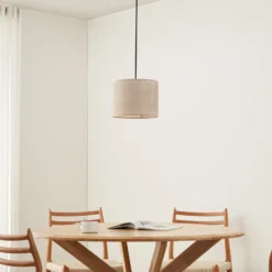 Lámpara colgante Lindby Soula, Ø 26 cm, beige, plástico, E27