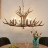 Lámpara colgante Lindby Tejask, Ø 102 cm, 6 luces, asta de ciervo, E14