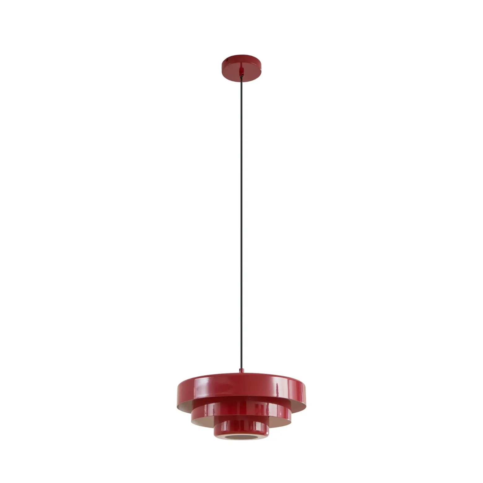 Lámpara colgante Lindby Tivra, rojo brillante, Ø 35 cm, metal